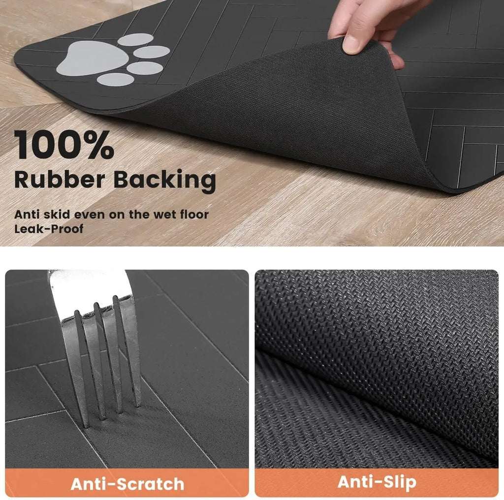 Pet Feeding Mat-Absorbent Pet Placemat Rubber Backing Quick Dry Water