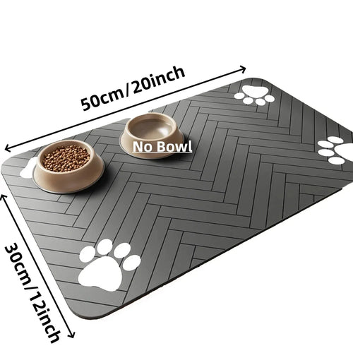 Pet Feeding Mat-Absorbent Pet Placemat Rubber Backing Quick Dry Water