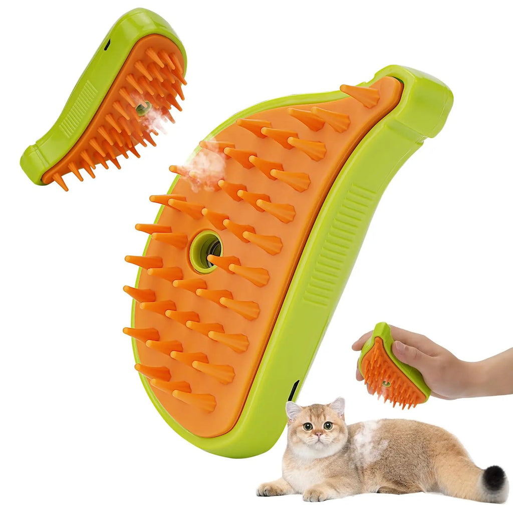 3 In 1 Pet Steam Brush Cat Dog Cleaning Steamy Spray Massage comb